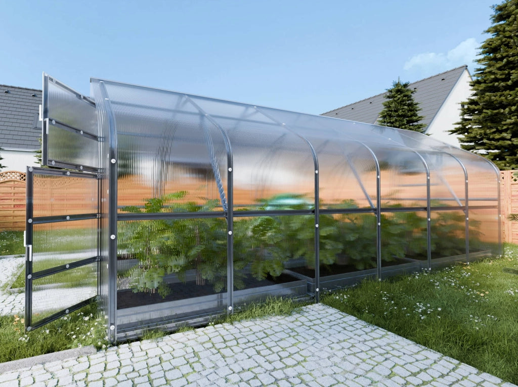 Serra da giardino KLASIKA*DROP 15m2, 2,5m x 6m, 6 mm con rivestimento in policarbonato