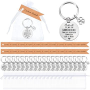 Cadeau di addio 12 Set - Manichetta per chiavi - Etichette per regali - Sacchetti di organza - Ringraziamenti - Qualità duratura e alta - Set di regali