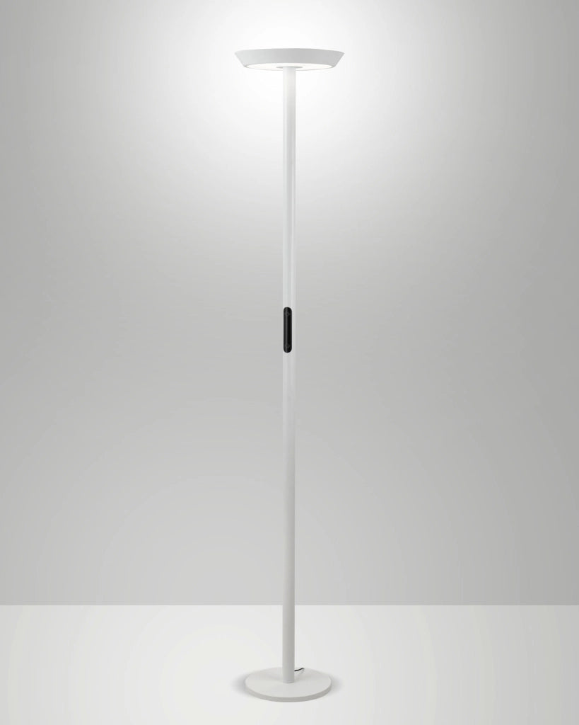 Lampada da terra Fizz a LED 50W integrato, struttura in alluminio e metacrilato, CCT regolabile 2700K-4000K, Bianco - Fizz