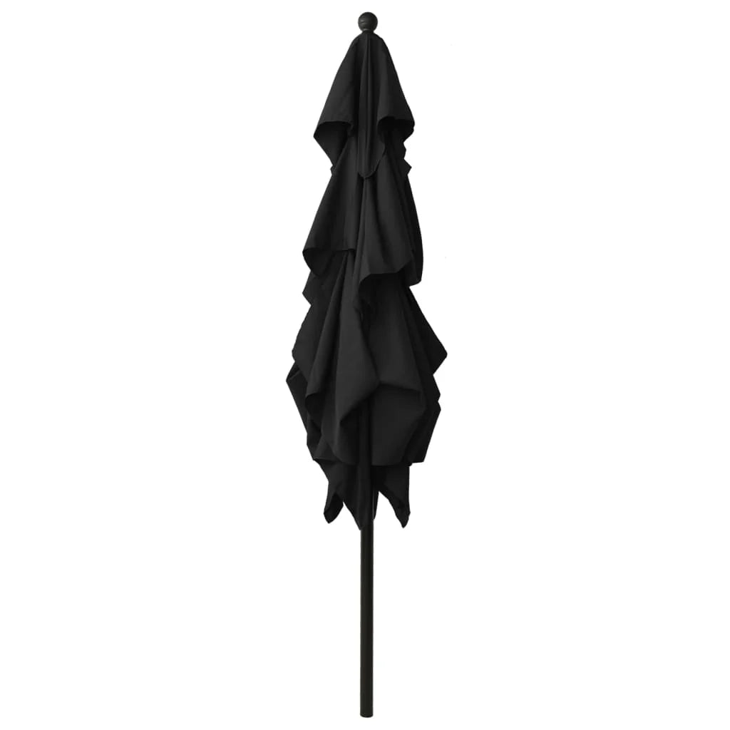 Ombrellone a tre livelli con palo in alluminio 2,5 x 2,5 m nero 02_0008757