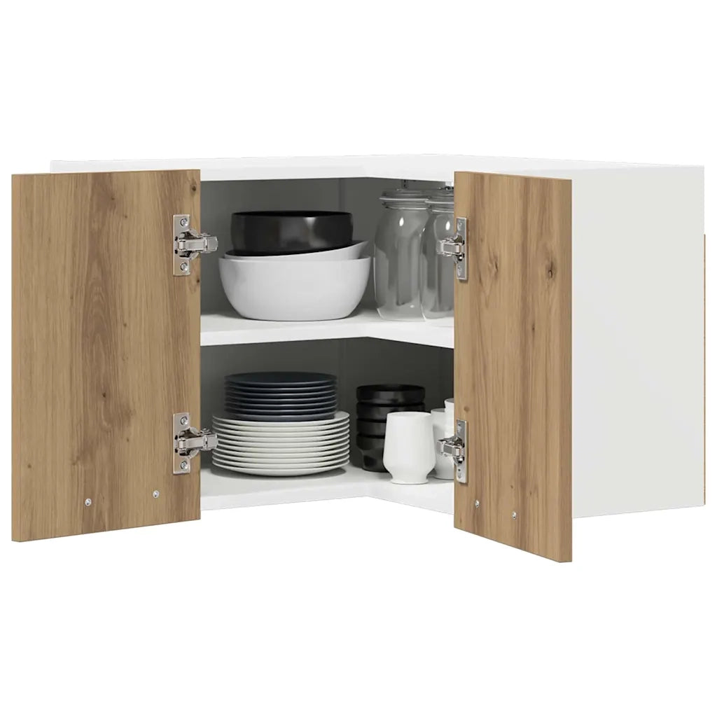 Armadio pensile Rovere Artigiano e Bianco 57 x 57 x 40 cm 884193
