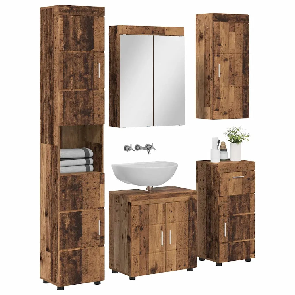 Set di mobili per il bagno TULUM 5 pcs Legno vecchio 3398062
