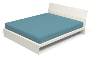 Lenzuolo Sotto1 Piazza e Mezzo con Angoli ed Elastico Tinta Unita in Cotone Ottanio