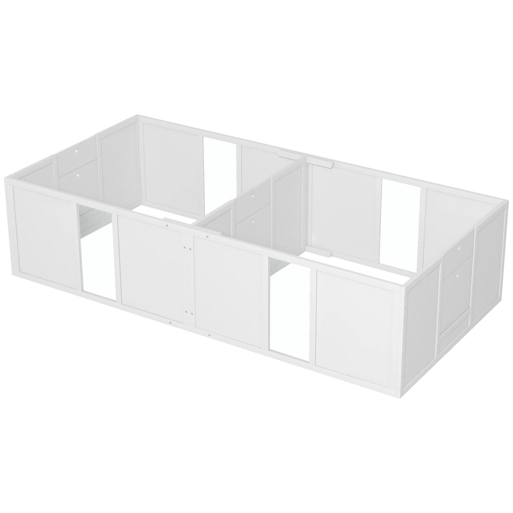 Casetta per Cuccioli Divisibile 2 Spazi Finestra Acrilica ¨C Zephmum ¨C 196x96x48 Bianco