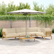Set di divani con cuscino 5 pcs Beige e Marrone Chiaro 3418447