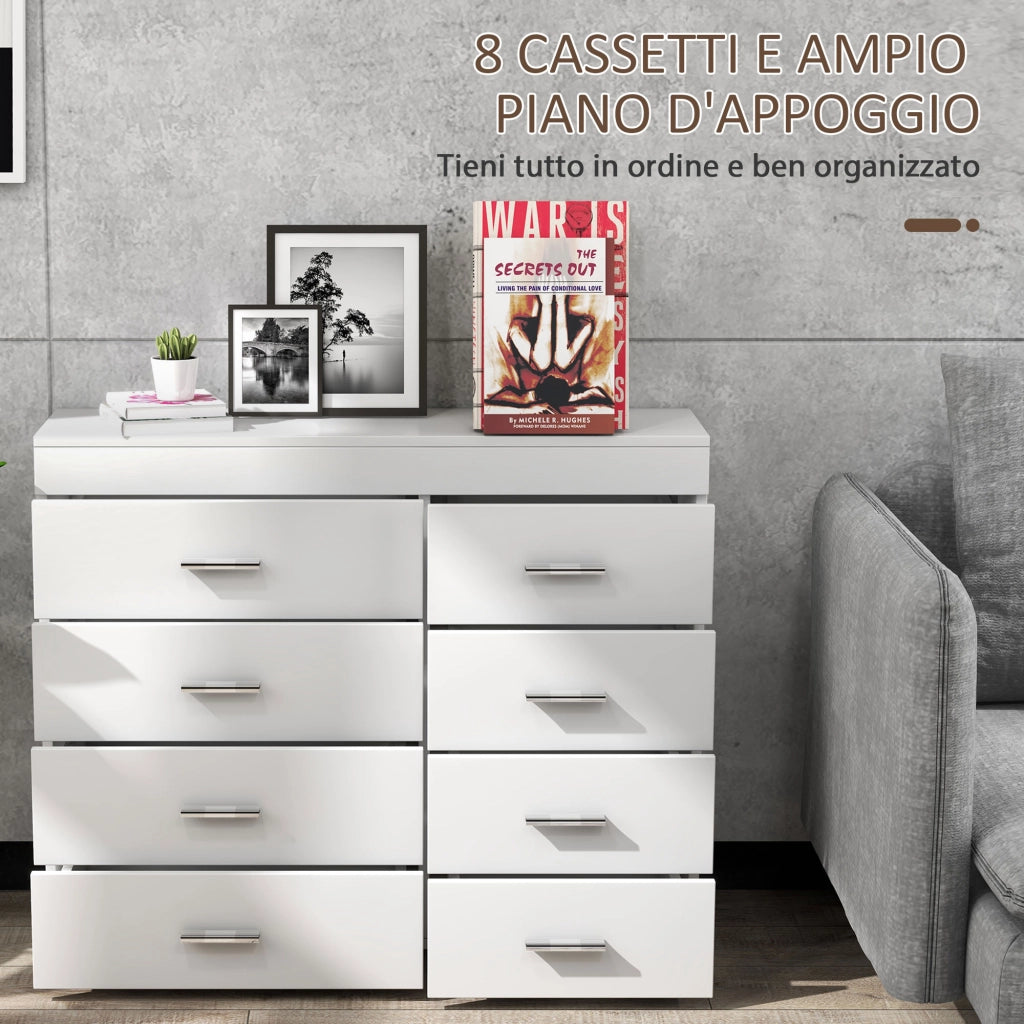 Mobile con Cassetti Cassettiera in Legno per Camera, Cucina, Bagno 90¡Á35¡Á73cm Bianca