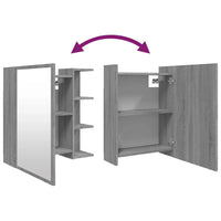 Mobile da Bagno a Specchio Grigio Sonoma 62,5x20,5x64 cm Legno 826352