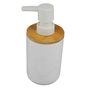 Trade Shop - Dispenser Porta Sapone Liquido Bianco Legno Per Ricambio Accessori Bagno 69477 -