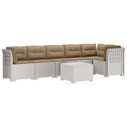 Divano da Giardino 6 Posti con Cuscini Aspetto Rattan PP Bianco 3444132