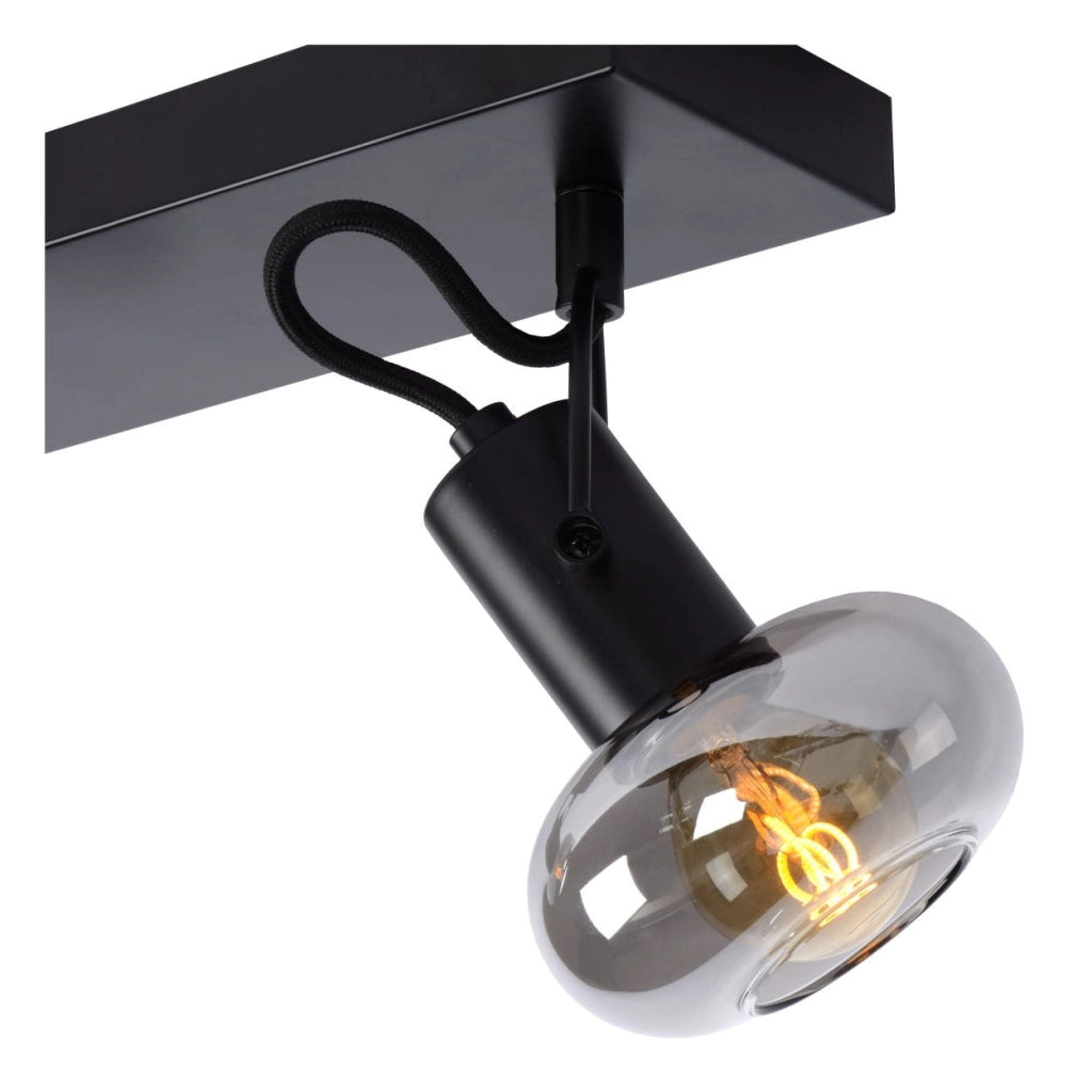 Lucide MADEE plafoniera vetro nero/trasparente 2xE14 25W