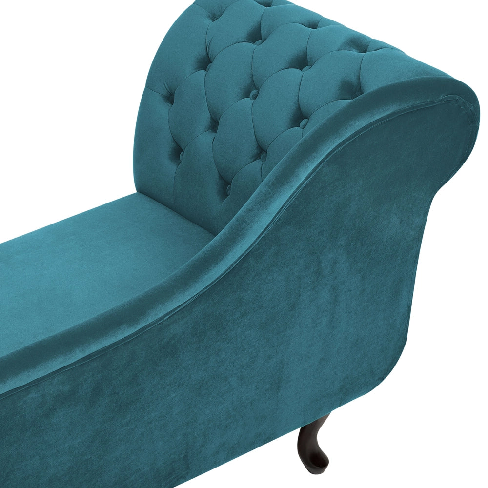 Chaise longue Foglia di tè Velluto versione sinistra Abbottonato soggiorno