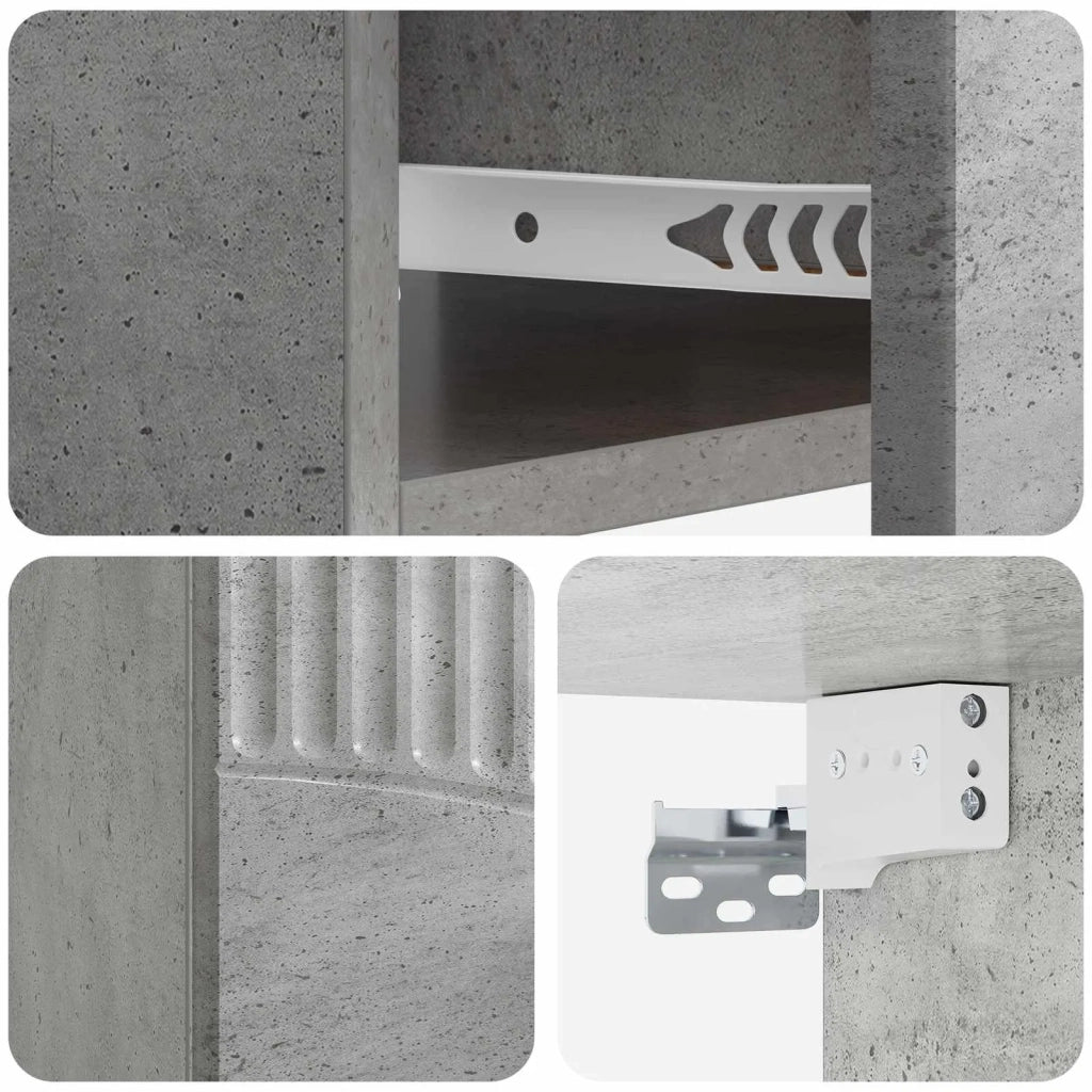 Mobiletto da notte a muro Grigio Cemento 49 x 34,5 x 20 cm 898961