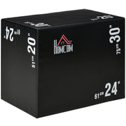 EasyComfort Plyo Box 3 in1 a 3 Altezze, Jumping Box Pliometrico Capacità 120kg, 75x51x61cm, Nero