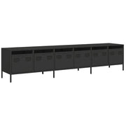 Mobile TV | Armadietto TV | Mobile Porta TV Nero 202x39x43,5 cm in Acciaio Laminato a Freddo