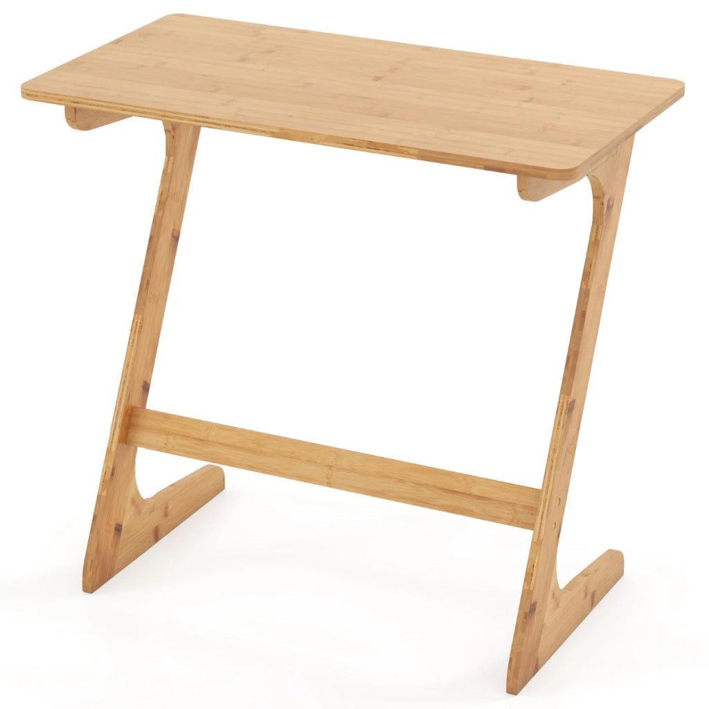 Tavolino laterale a forma di Z 75 x 40 x 70 cm multifunzionale design rustico bambù naturale 20_0013864