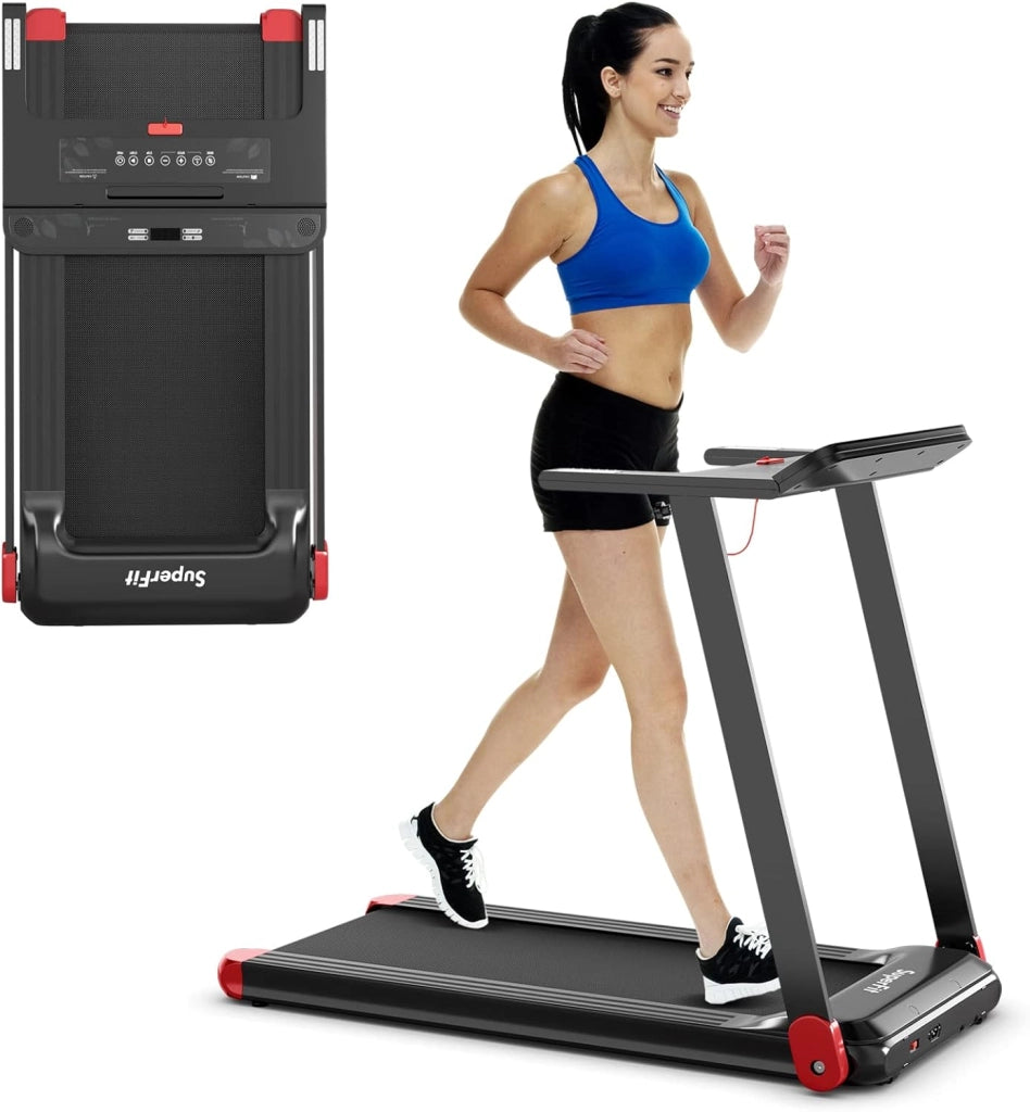 Tapis Roulant Pieghevole per Casa, con Controllo APP, 12 Programmi Preimpostati, Schermo LED e Porta Dispositivi, Velocità 0-12 km/h, Portata 90kg