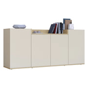 Madia Swink, Credenza 6 Ripiani Made in Italy, 160x35x70h cm Bianco Cashmere