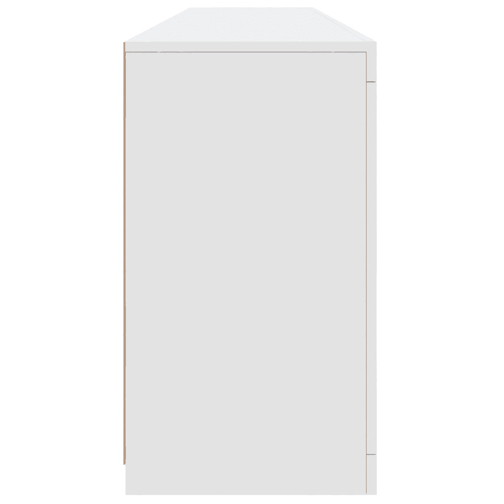 Credenza con Luci LED-Buffet-Armadio da cucina Bianca 181,5x37x67 cm 605218