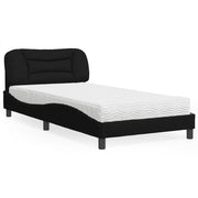 Letto con Materasso-Struttura Letto con Materasso Hvar Nero 100x200 cm in Tessuto