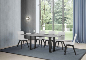 Tavolo Salvaspazio Allungabile 120/200x45/90x80/78 cm Tecno Double Cemento