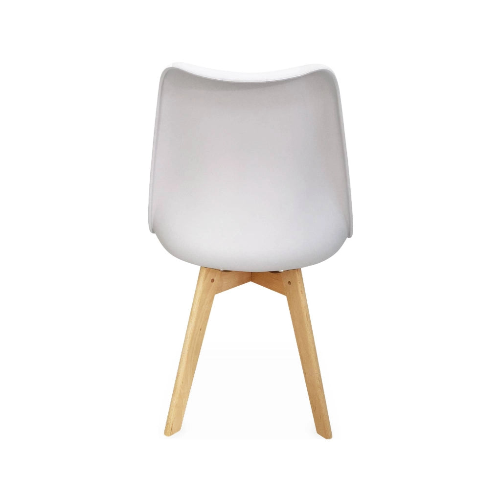 Set 6 sedie scandinave imbottite, gambe in legno per sala da pranzo,