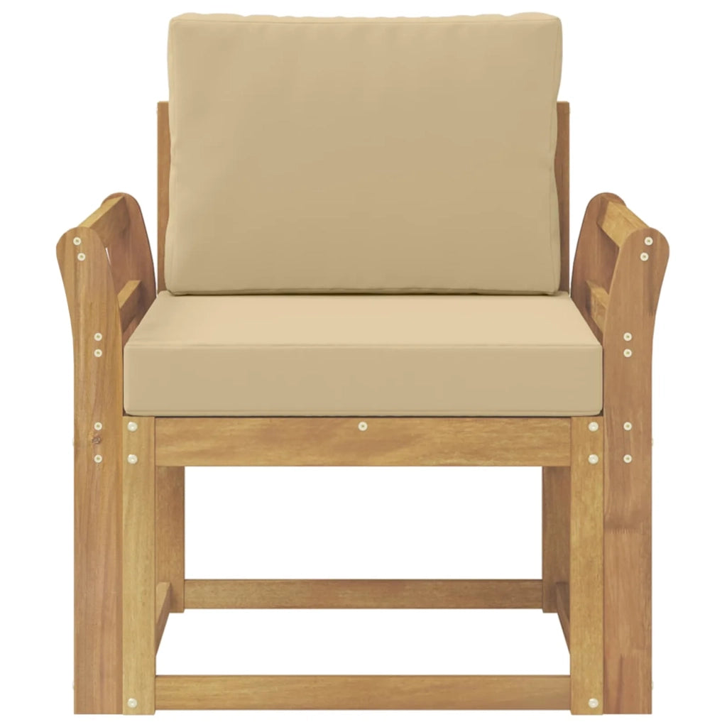 2 Pezzo Set di divani da esterno-Sofa da giardino Poliestere Bianco e Beige 683064
