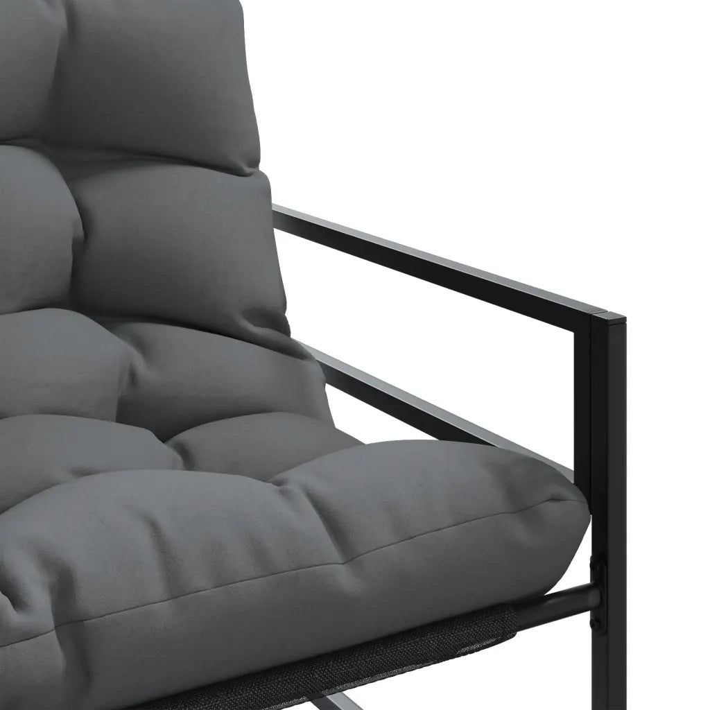 vidaXL Panchina da Giardino con Cuscino Antracite 113 cm in Acciaio