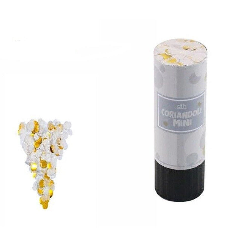 Trade Shop - Set 3pz Mini Tubo Spara Coriandoli Bianchi Cannone Feste Matrimonio Sposi 53530a -