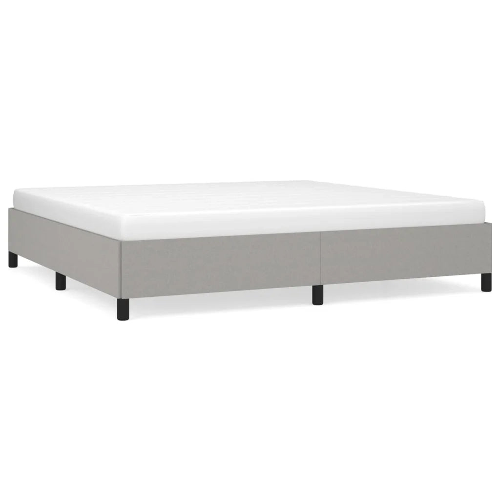 Letto matrimoniale | Letto per adulti | Giroletto senza Materasso Grigio Chiaro 200x200 cm Tessuto