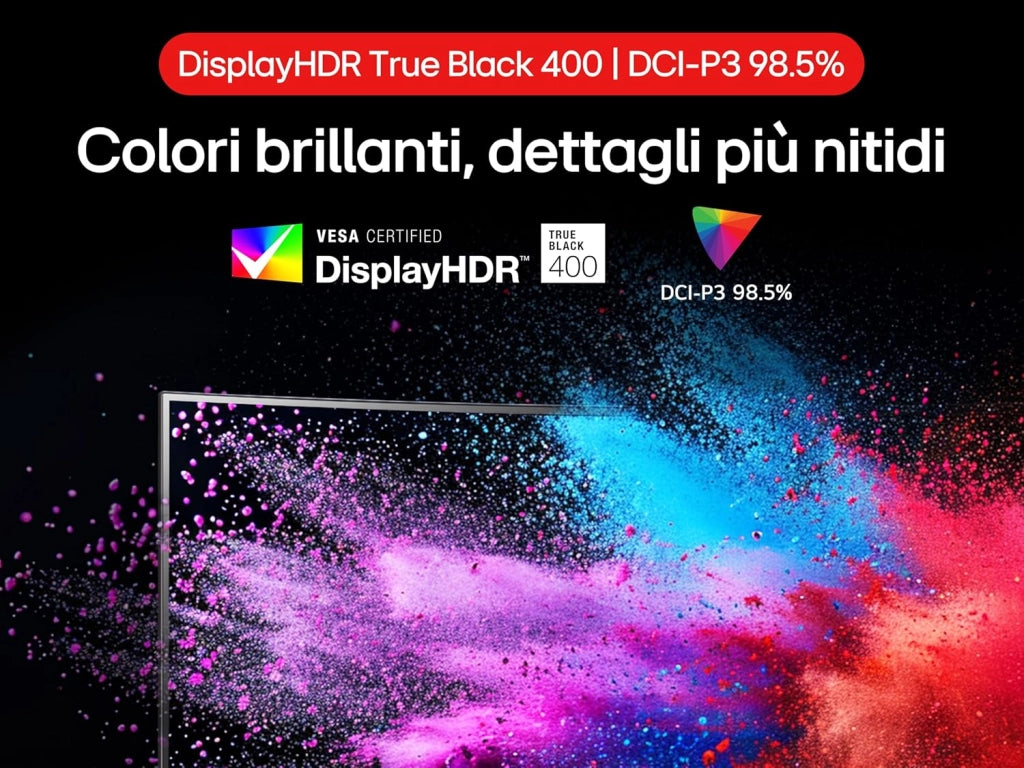 UltraGear OLED 34GS95QE Monitor Gaming 34", 21:9 Curvo (800R), WQHD (3440x1440), OLED, 240Hz, 0,03ms (GtG), G-Sync, FreeSync Premium Pro, HDR 400 True Black, HDMI 2.1, DisplayPort, Nero