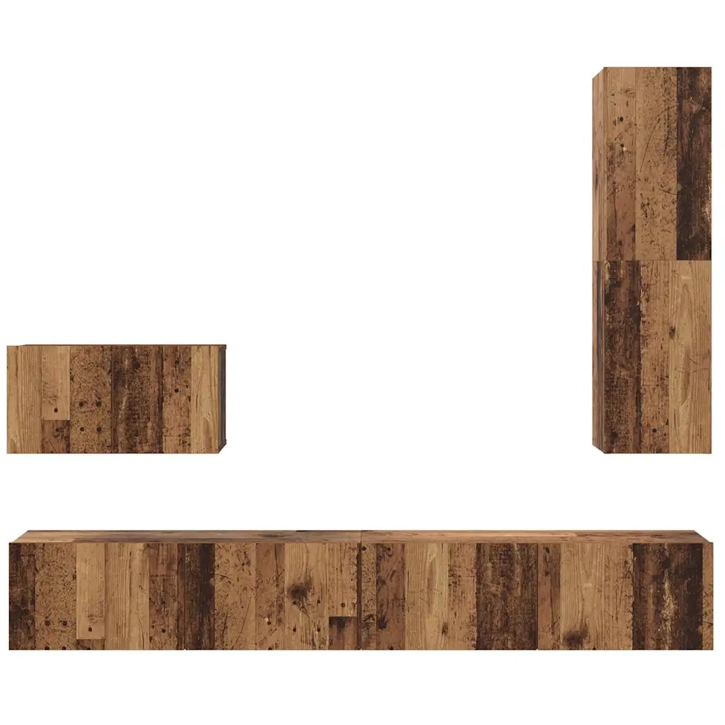Mobile TV da Parete 4 pcs Legno vecchio Legno multistrato 3393174