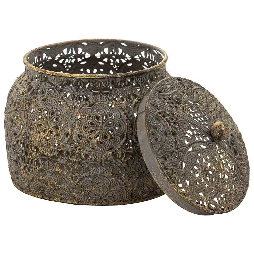 Portagioie in metallo marrone 14,5x14,5x13,5h