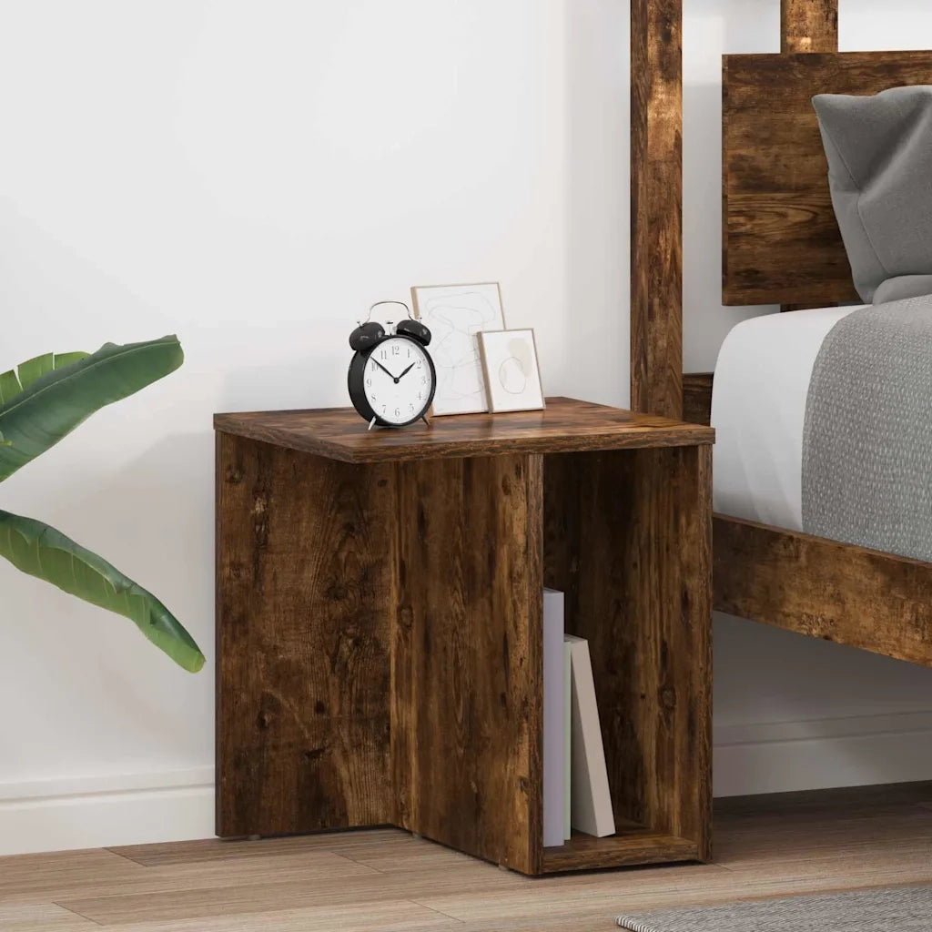 Tavolino 2 pcs Rovere fumé 37 x 32 x 40 cm Legno multistrato
