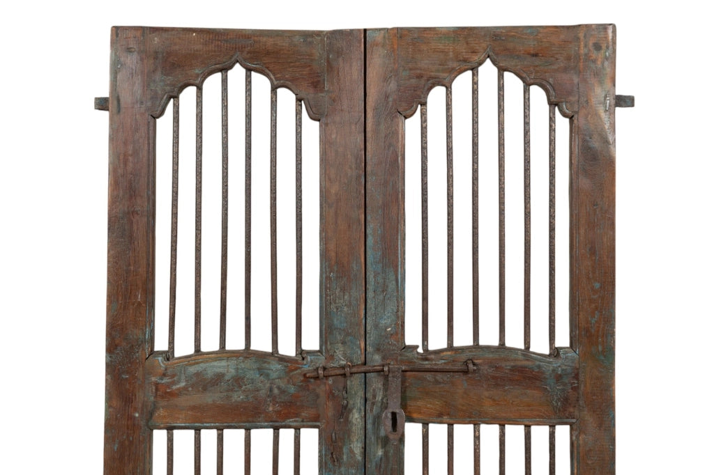 Biscottini Porta portone in legno massello e ferro da interno o da esterno vecchia e antica medievale