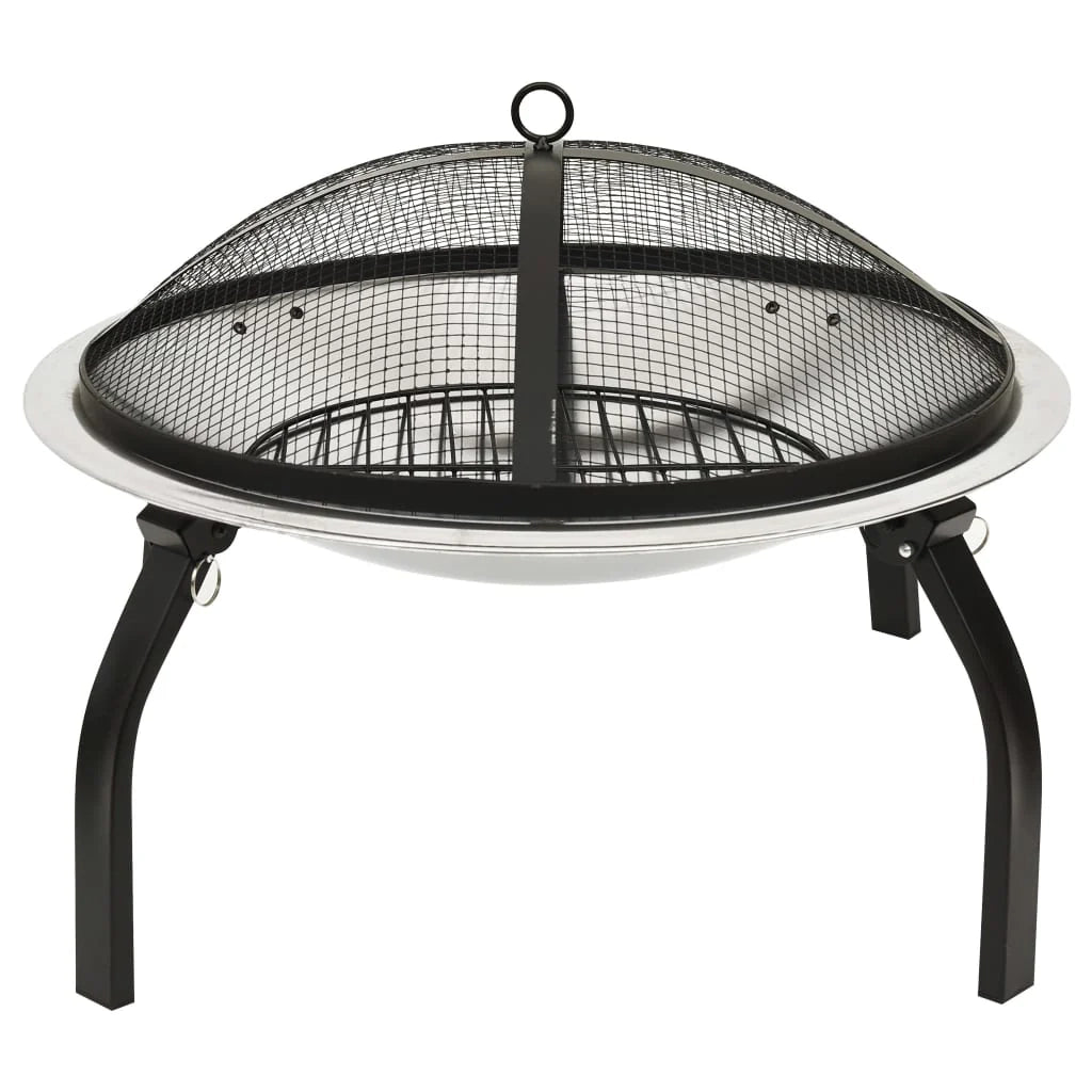 Braciere e barbecue con attizzatoio Camino 2 in 1 56 x 56 x 49 cm acciaio inox 02_0005916