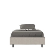 Letto una piazza e mezza con rete imbottito 120x190 tessuto Labirinto 1 bianco Azelia