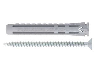 TASSELLO NYLON UNIVERSALE VITE TPS TRUCIOLARE ZINCATA BIANCA X1 EVO-L- - ø mm.10x70 vite ø mm.6x80 spes.fissaggio mm.5 - 25 pezzi FRIULSIDER