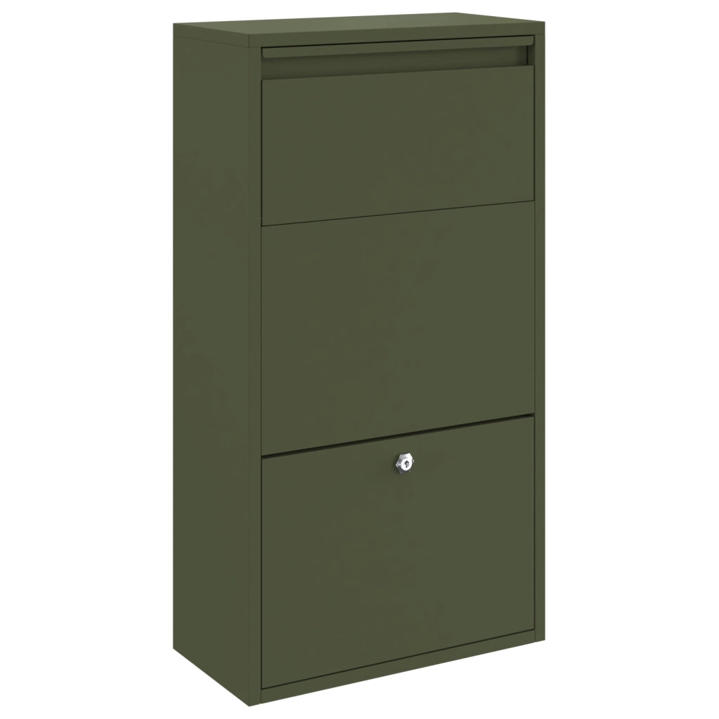 Cassetta Postale Verde Oliva 44x22x82 cm Acciaio
