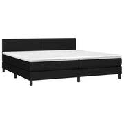 Letto a Molle Materasso e LED Nero 200x200cm in Tessuto 3133023