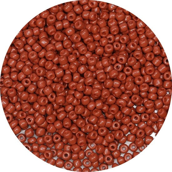 Kralen in vetro di colore marrone 4 mm, 6/0 per bracciali, per la creazione di accessori (marrone)