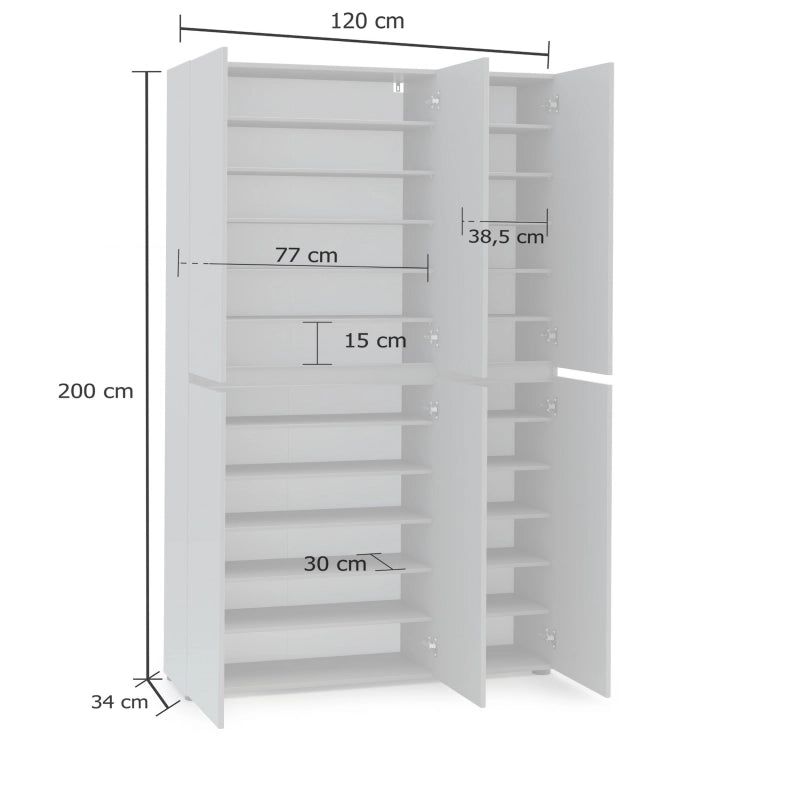 Scarpiera a 6 ante XL MISTER made in Italy - Grigio