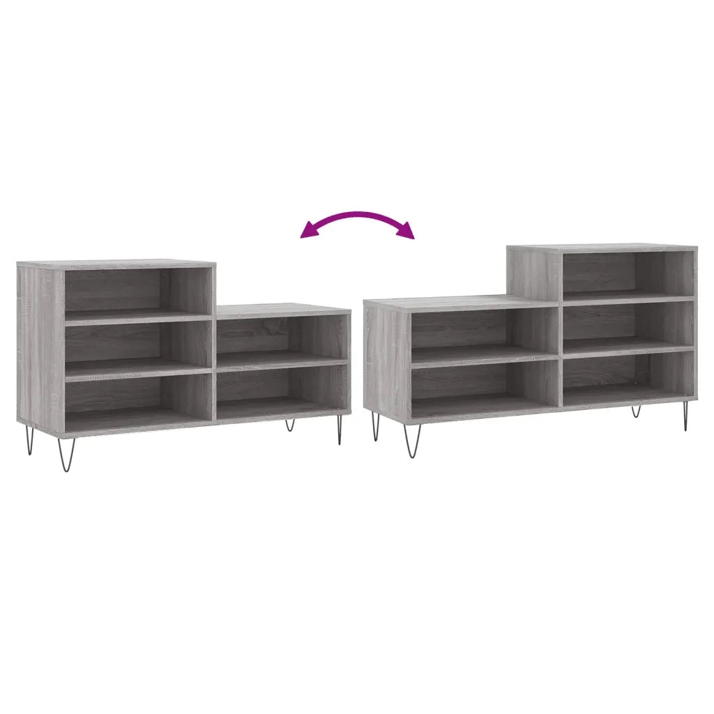 Scarpiera | Mobile per scarpe Grigio Sonoma 102x36x60 cm in Legno Multistrato