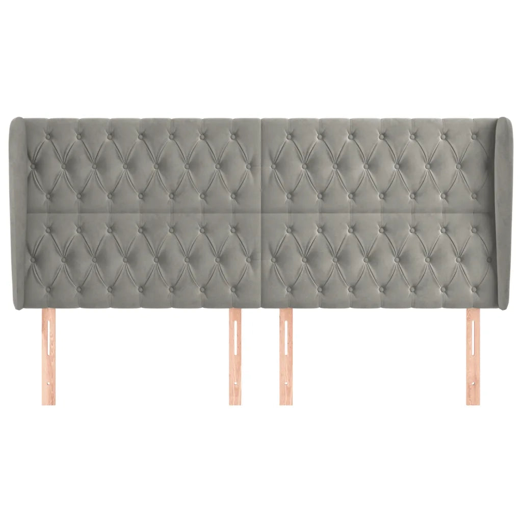 Testiera ad Orecchio Grigio Chiaro 183x23x118/128 cm in Vellutocod mxl 97693