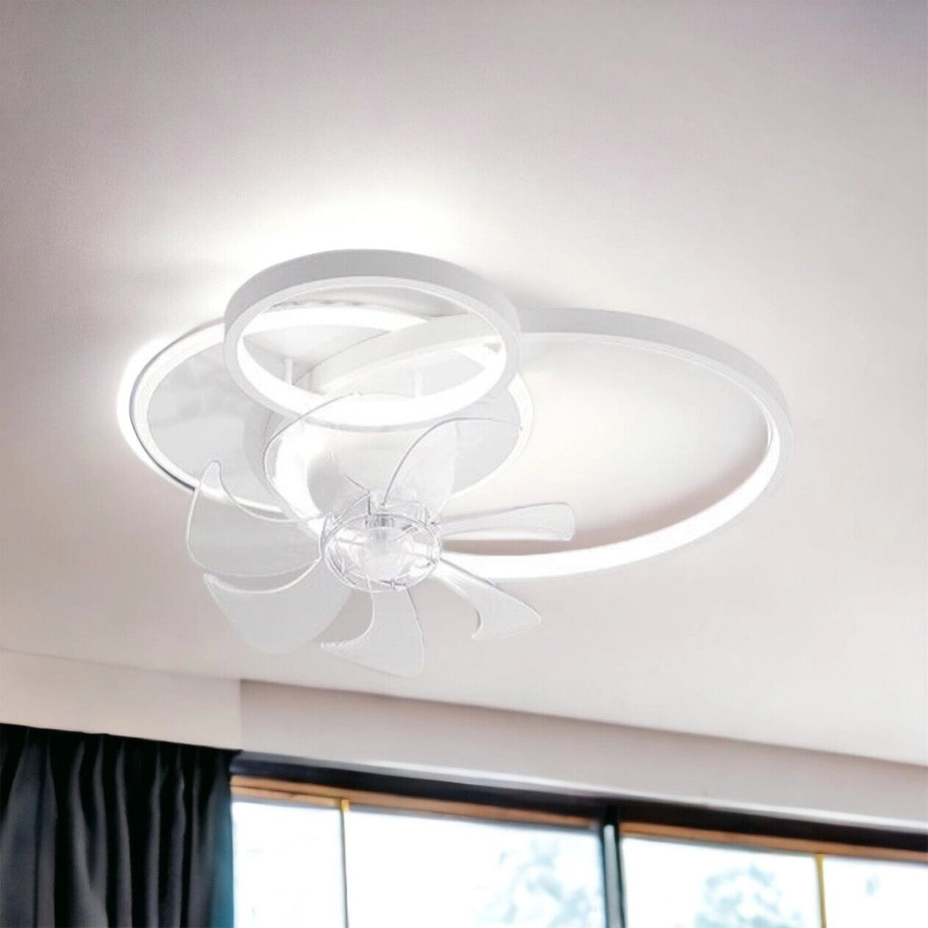 Plafoniera moderna a led con ventilatore da soffitto cambia 3 luci telecomando dimmerabile ed orientabile