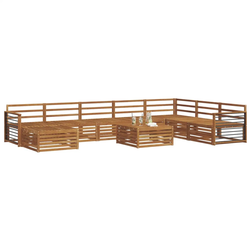 Set divani 9 pcs Naturale Legno di Acacia Massello 3373989