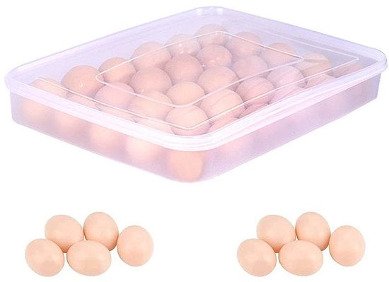 Contenitore per uova trasparente con coperchio - capienza fino a 30 uova - contenitore portatile - misura 34,5x26x4 cm - stoffa impermeabile