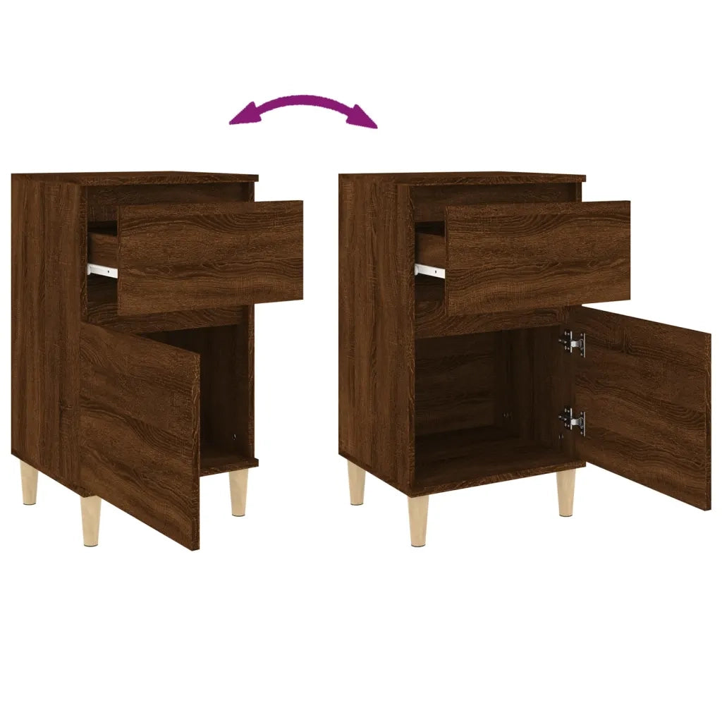 Set di 2 Comodini | Armadio da Notte | Mobiletto da notte Rovere Marrone 40x35x70 cm