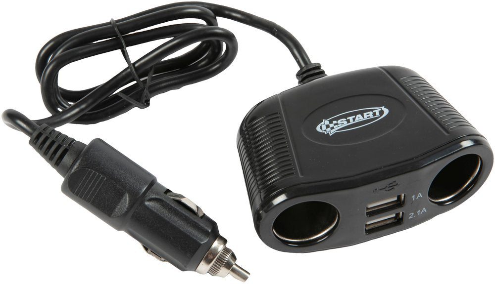 Presa accendisigari a 4 vie con filo da 66 cm 10W 12/24V