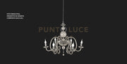 LAMPADARIO VIVALDI 8 LUCI FUME' CROMO ATTACCO E14 D.88CM