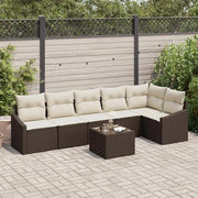 Set Divano da Giardino 7 pcs Marrone e Crema polyrattan 3355417